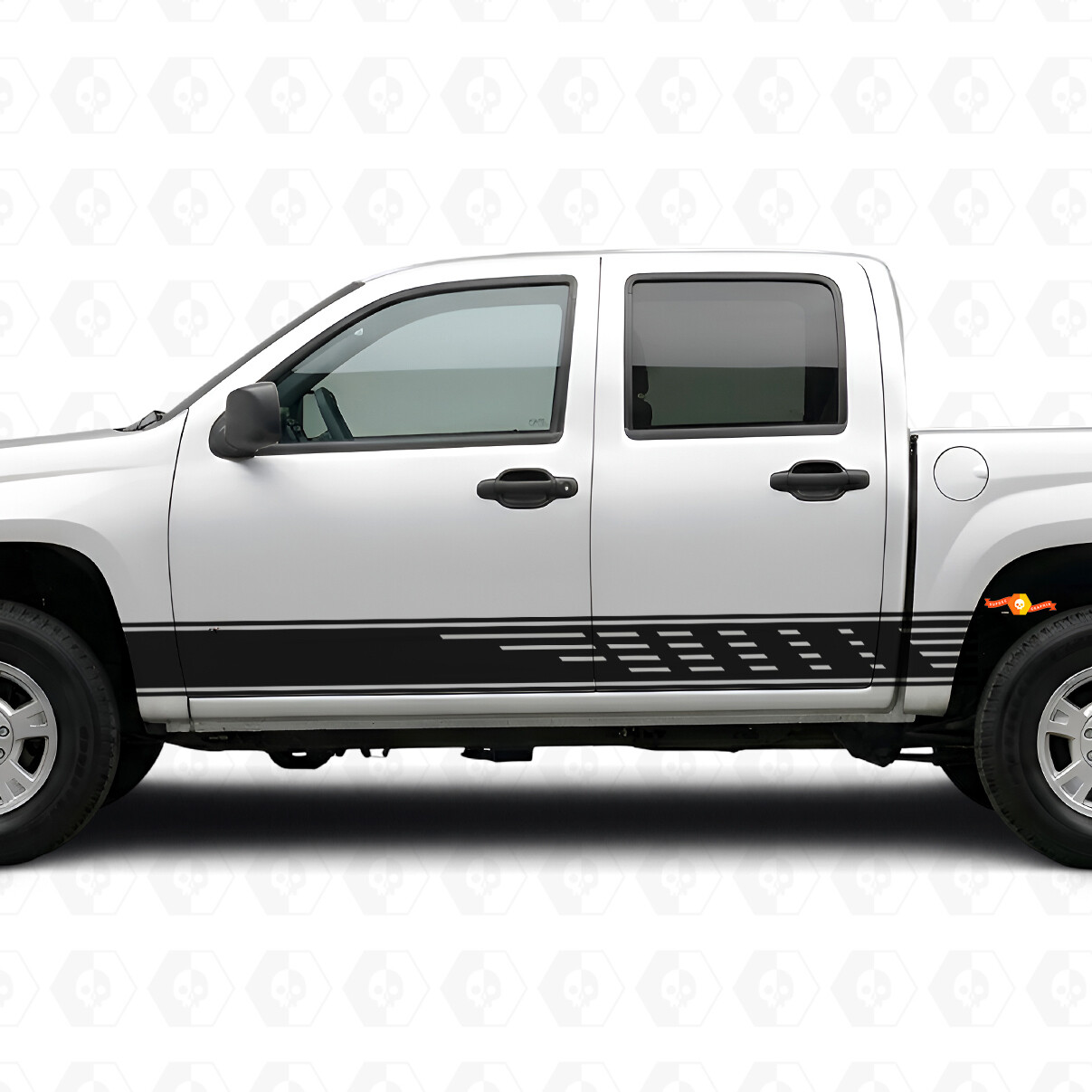 Staggered Slot Door & Rocker Panel Vinyl Stripes for Chevrolet Colorado 1st Gen 2004-2012