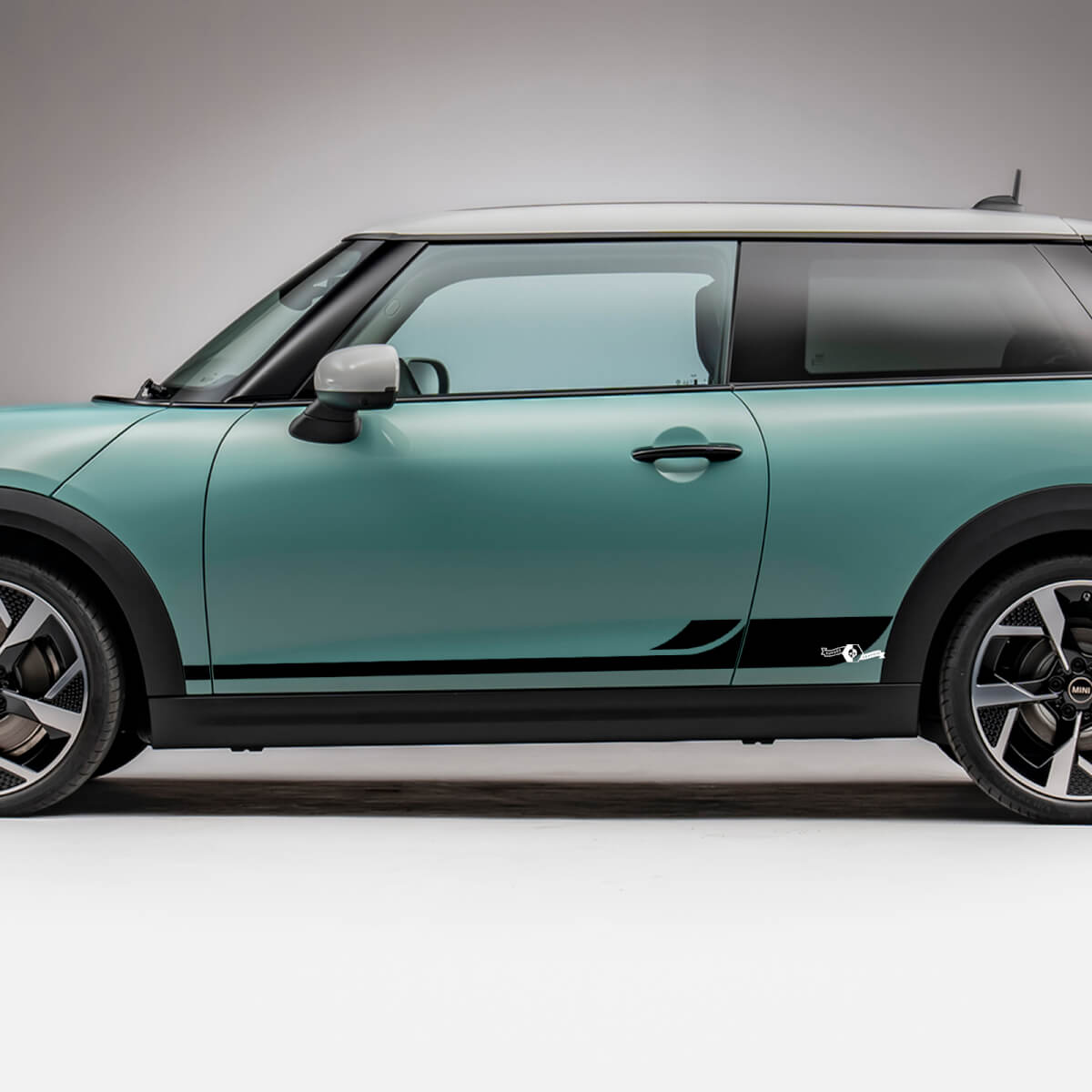 Side Racing L stripes graphics decal for Mini Cooper S
