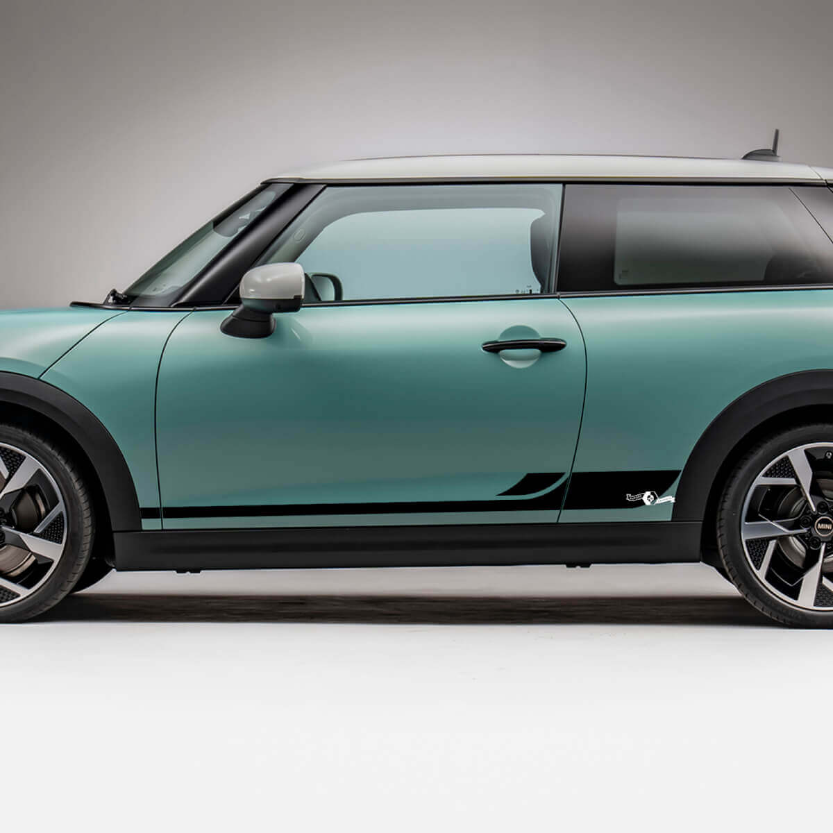 Side Racing L stripes graphics decal for Mini Cooper S
