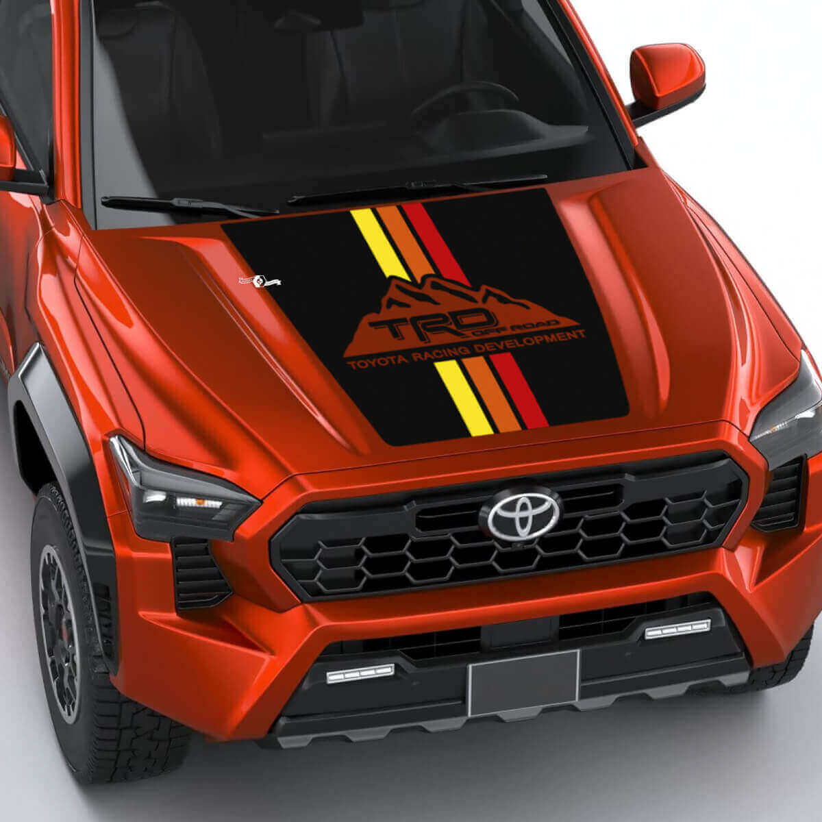 TRD Mountains Vintage Retro Stripes Bonnet Decal Sticker 2 for Toyota Tacoma 4th Gen