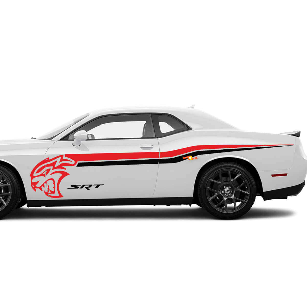 Two colours SRT Hellcat Side Stripes Decals Stickers For Dodge Challenger or Charger