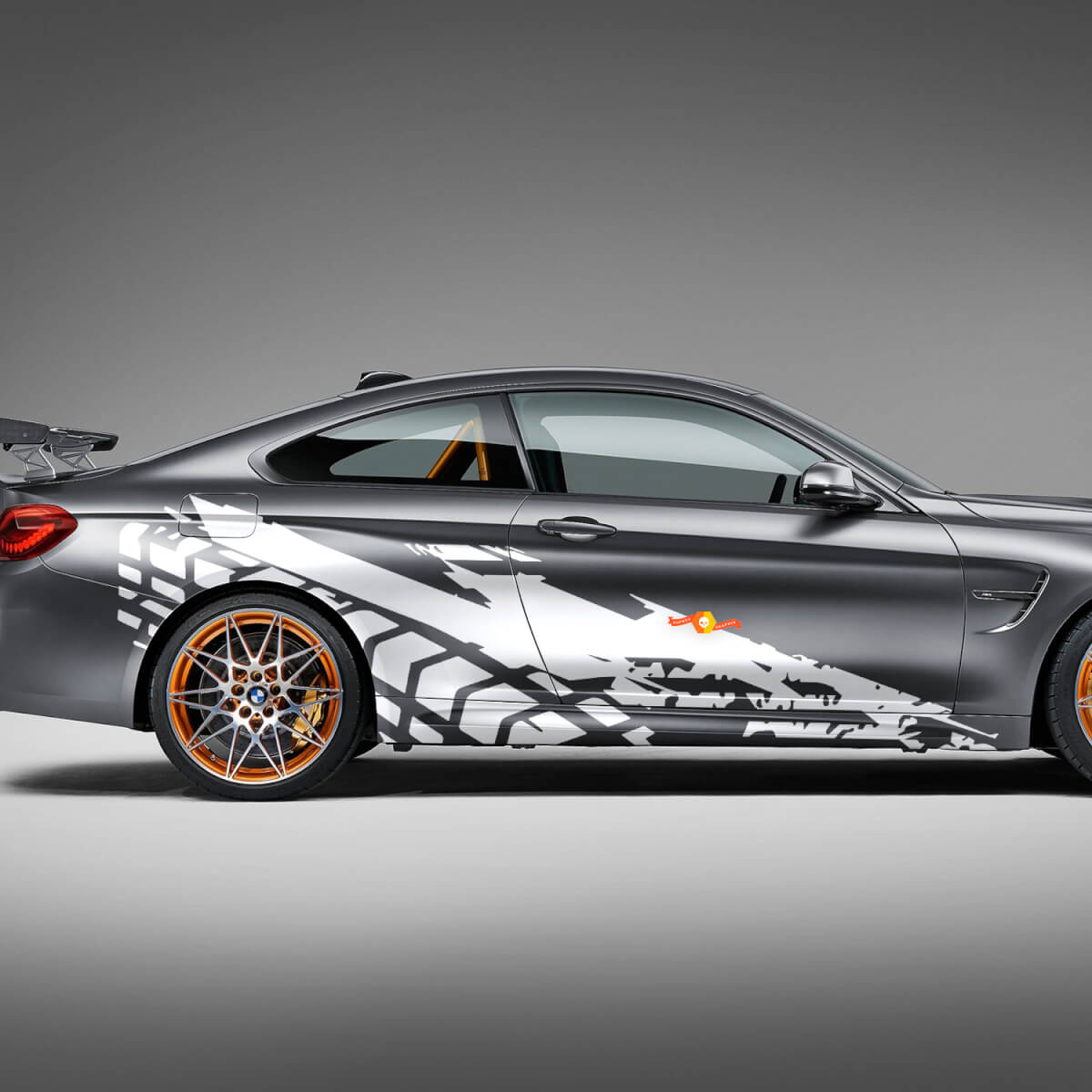 Side Doors Rear Tires Tracks Vinyl Decal Sticker suitable for BMW models etc.
