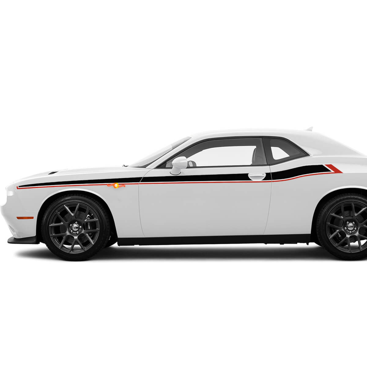 Two colours Side Accent Stripes Decals Stickers For Dodge Challenger
