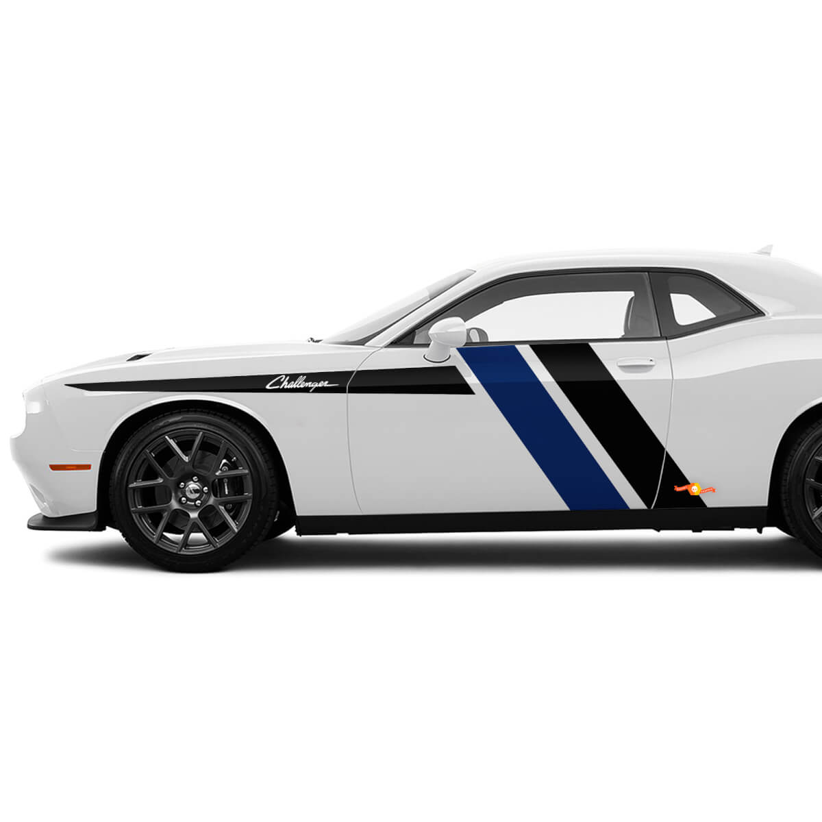Two colours Side Stripes Accent Decals Stickers For Dodge Challenger
