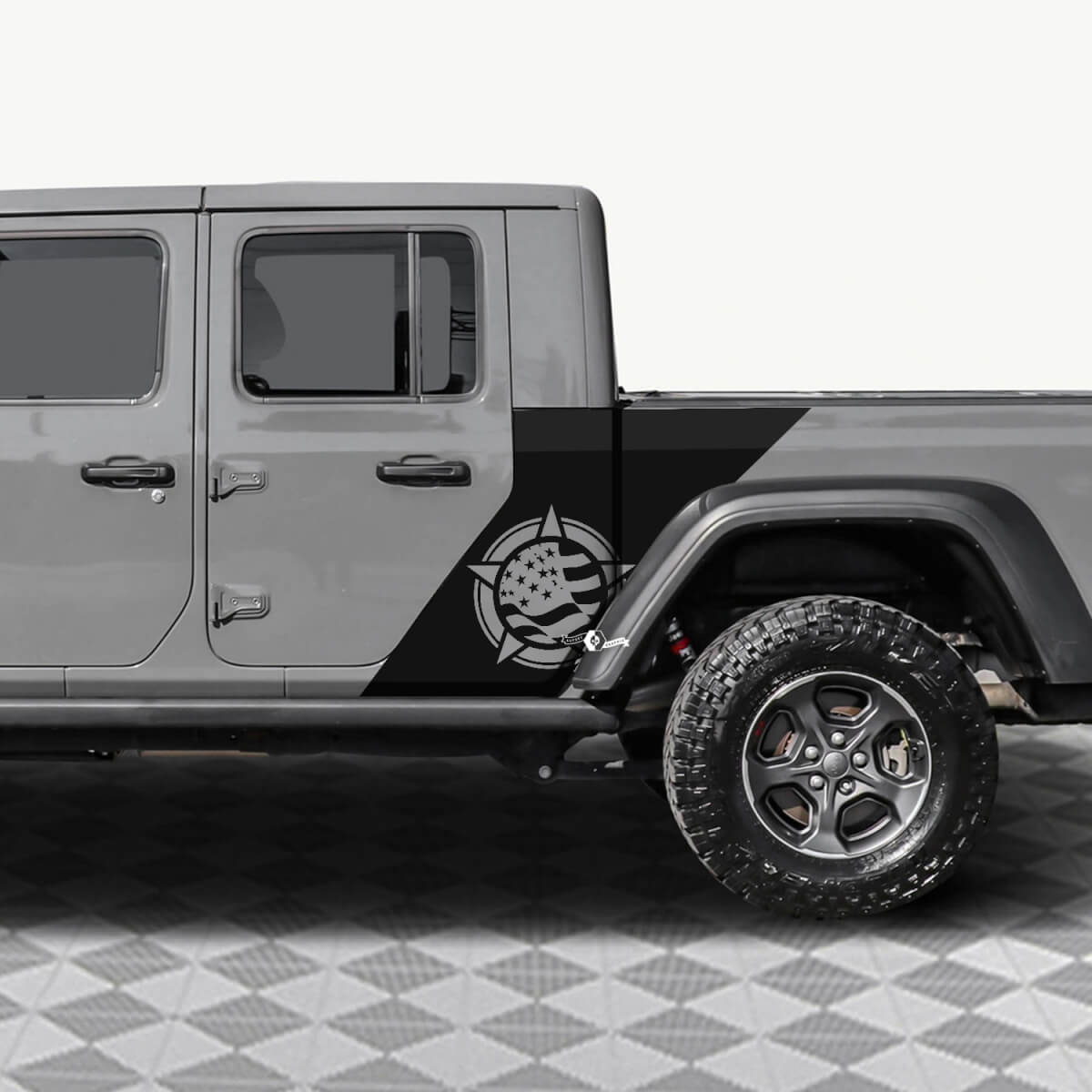 Military Star US Flag Rear Side Doors Vinyl decal sticker fit Jeep Gladiator 4
