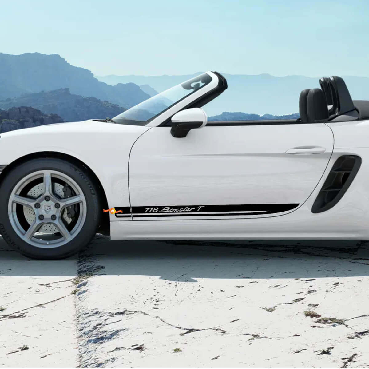 Porsche 718 Cayman Boxster T Side Stripes Kit Decal Sticker
