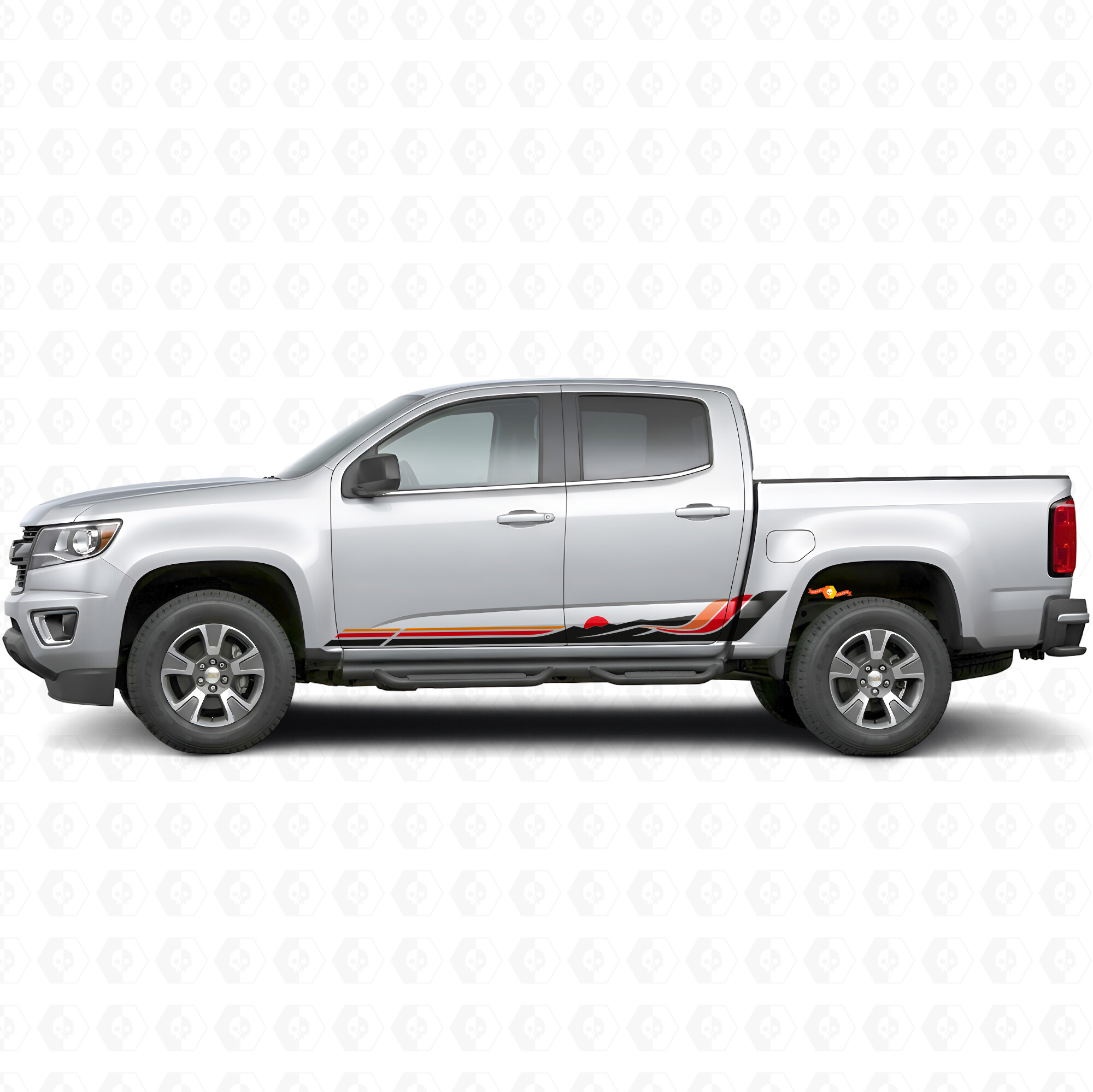 Retro Mountain Wave Door & Rocker Panel Vinyl Stripes for Chevrolet Colorado 2nd Gen 2015-2022