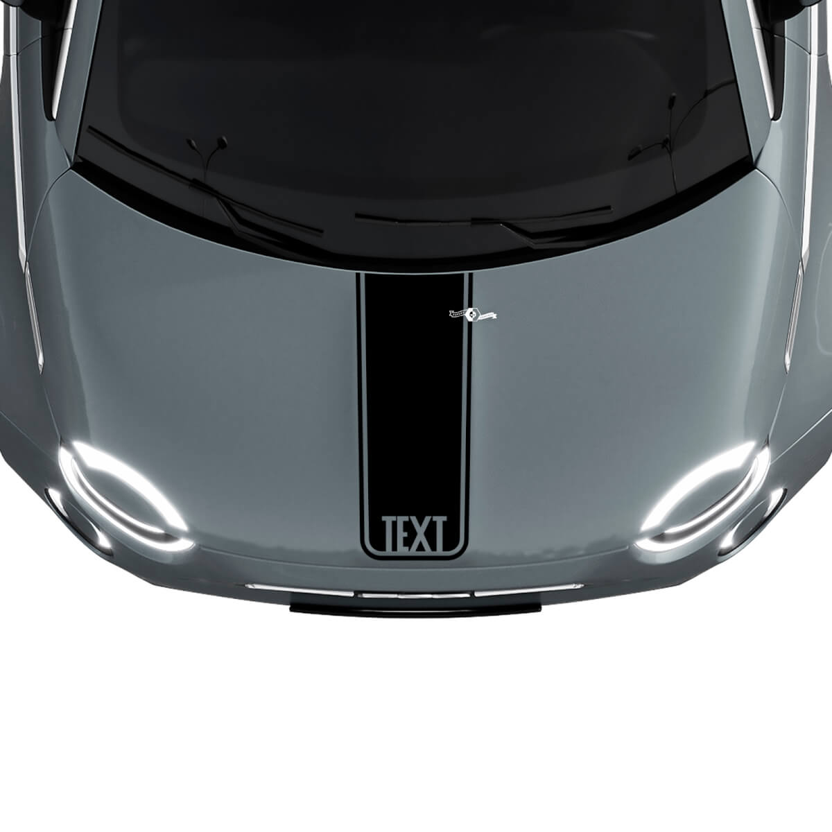 Custom Text Central Bonnet Stripe Decal Sticker Graphics for Fiat 500