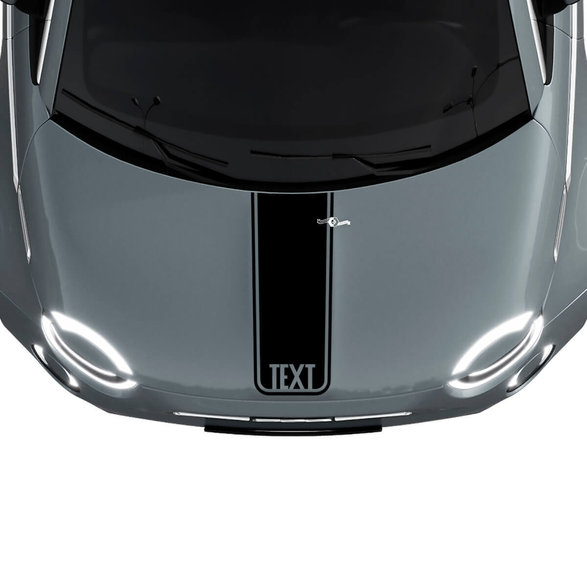 Custom Text Central Bonnet Stripe Decal Sticker Graphics for Fiat 500