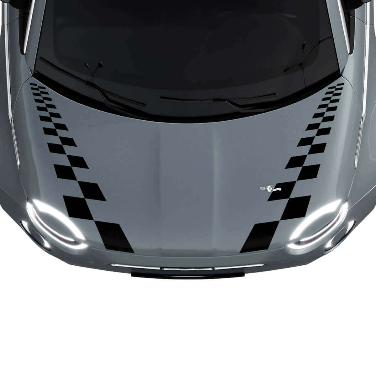 500 Dual Checkered Hood Stripe Decal Sticker Graphics for Fiat 500
