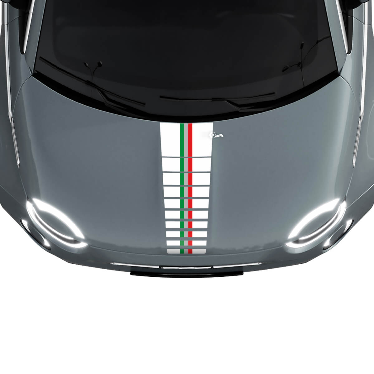 Tri Stripes Flag Hood Stripe Decal Sticker Graphics for Fiat 500
