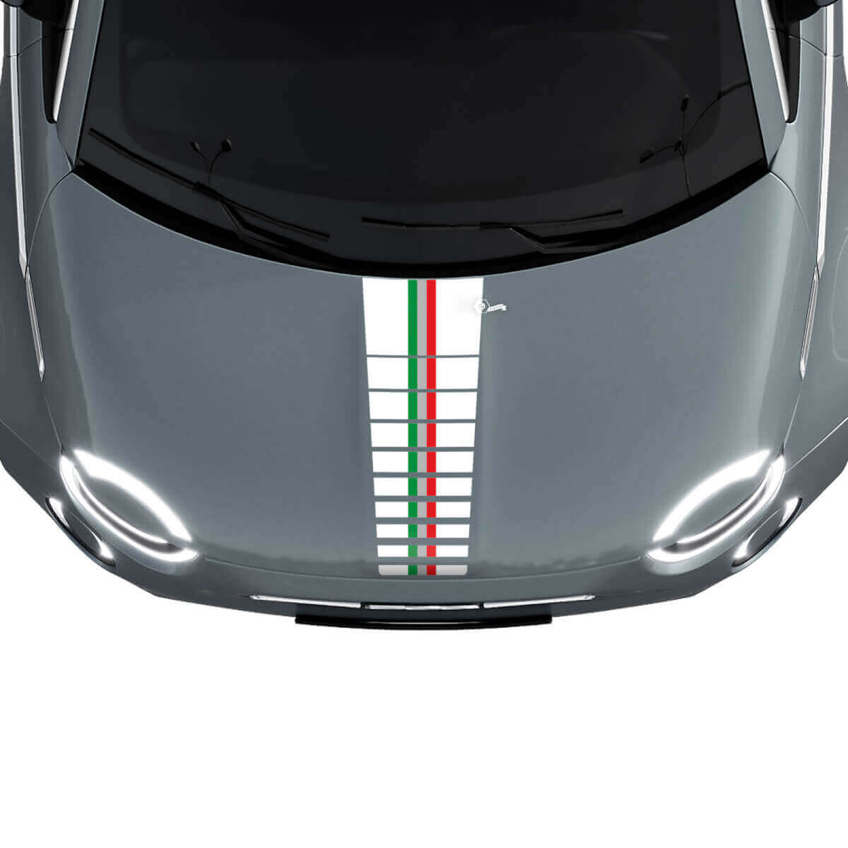 Tri Stripes Flag Hood Stripe Decal Sticker Graphics for Fiat 500
