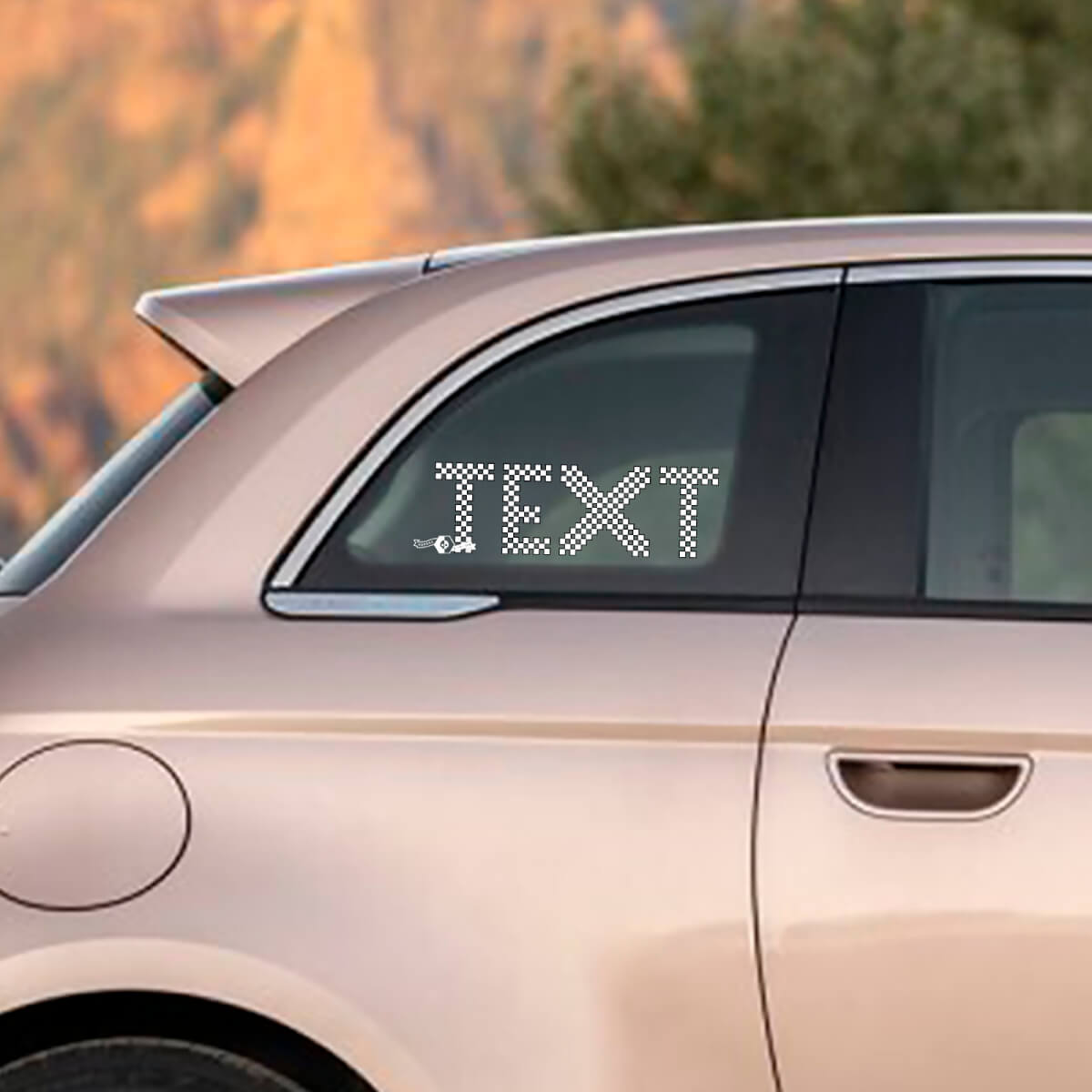 Checkered flag Custom Text Decal Sticker Side Graphics for Fiat 500