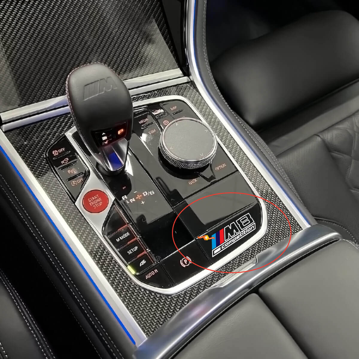 M Badge Vinyl Decal M8 Competition Decal for Central Control Panel Unit
