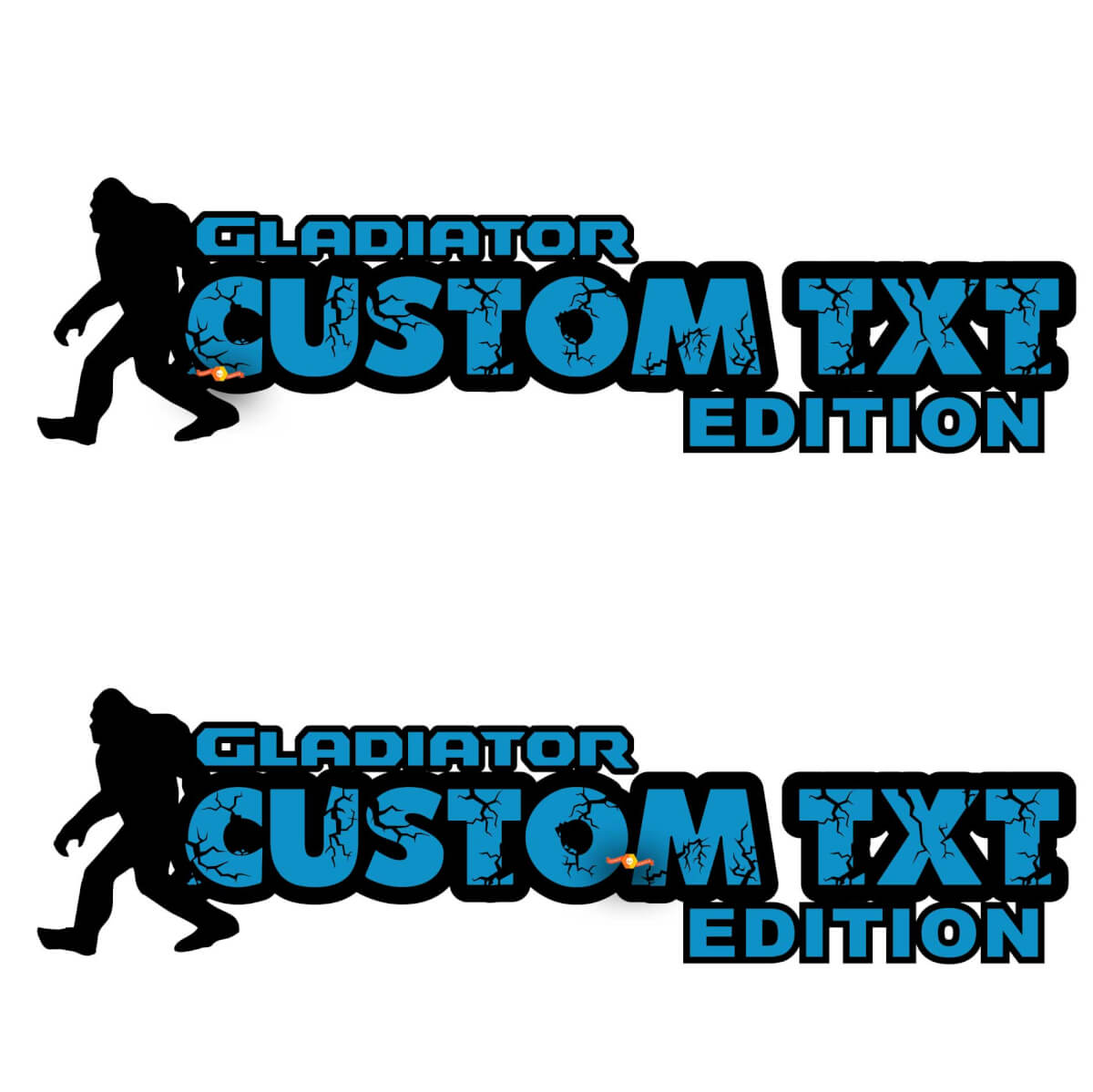 Custom Text and Logo Gladiator Edition Hood Decals for Jeep Gladiator hoods
