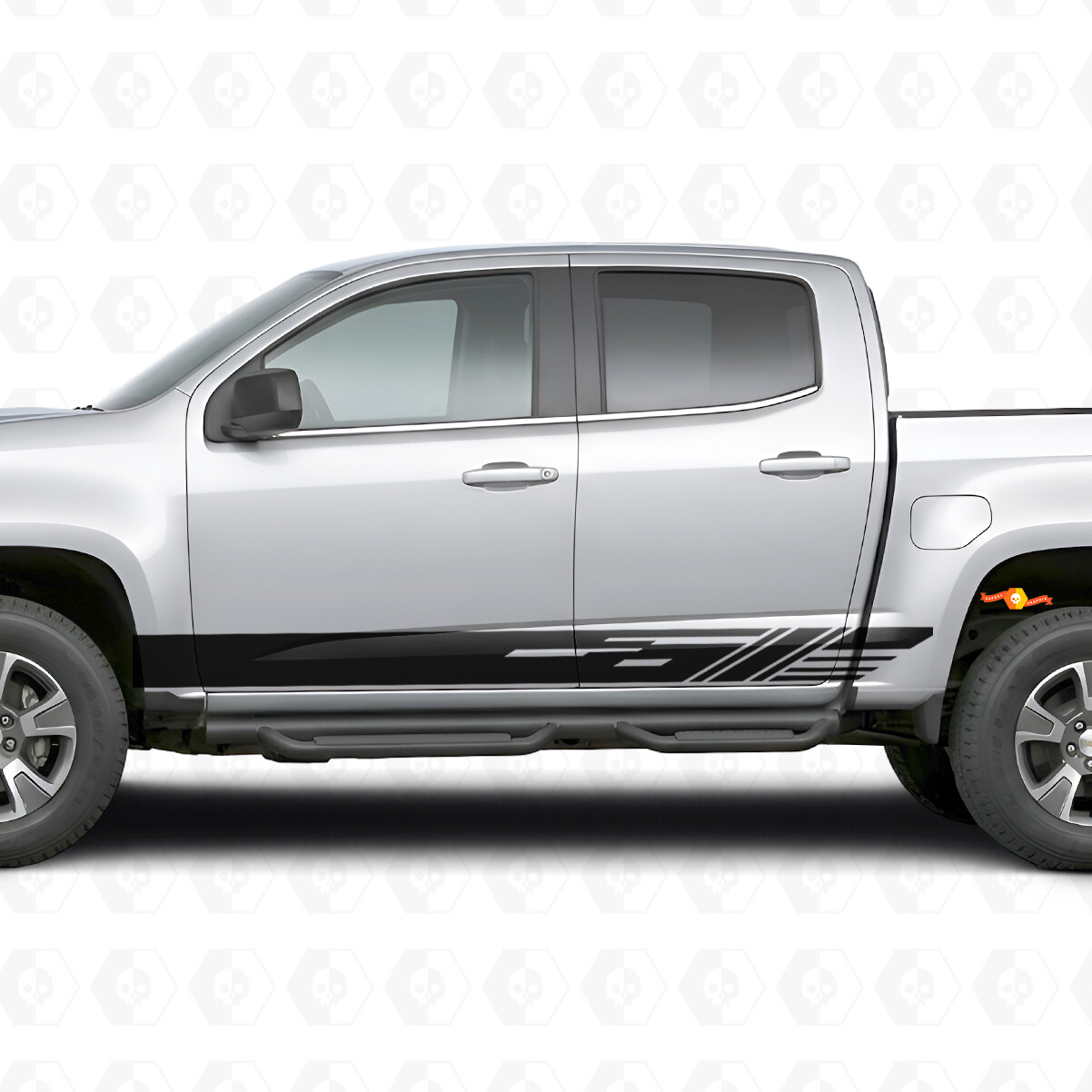 Diagonal Slot Door & Rocker Panel Vinyl Stripes for Chevrolet Colorado 2nd Gen 2015-2022