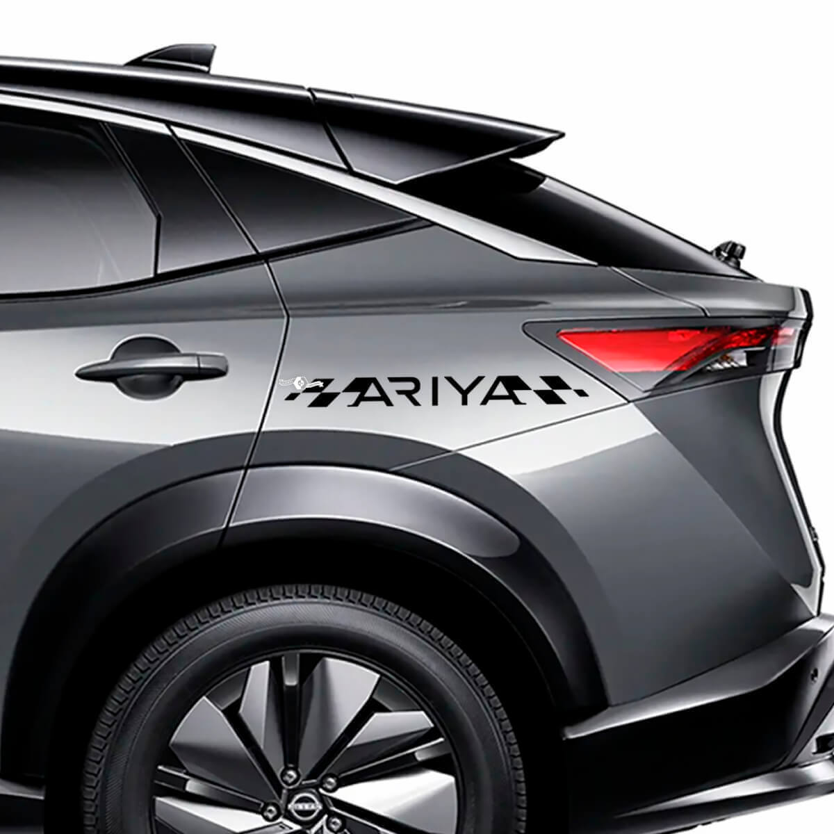 Sides Checkered Stripes Racing Graphics Decal Kit for Nissan ARIYA
