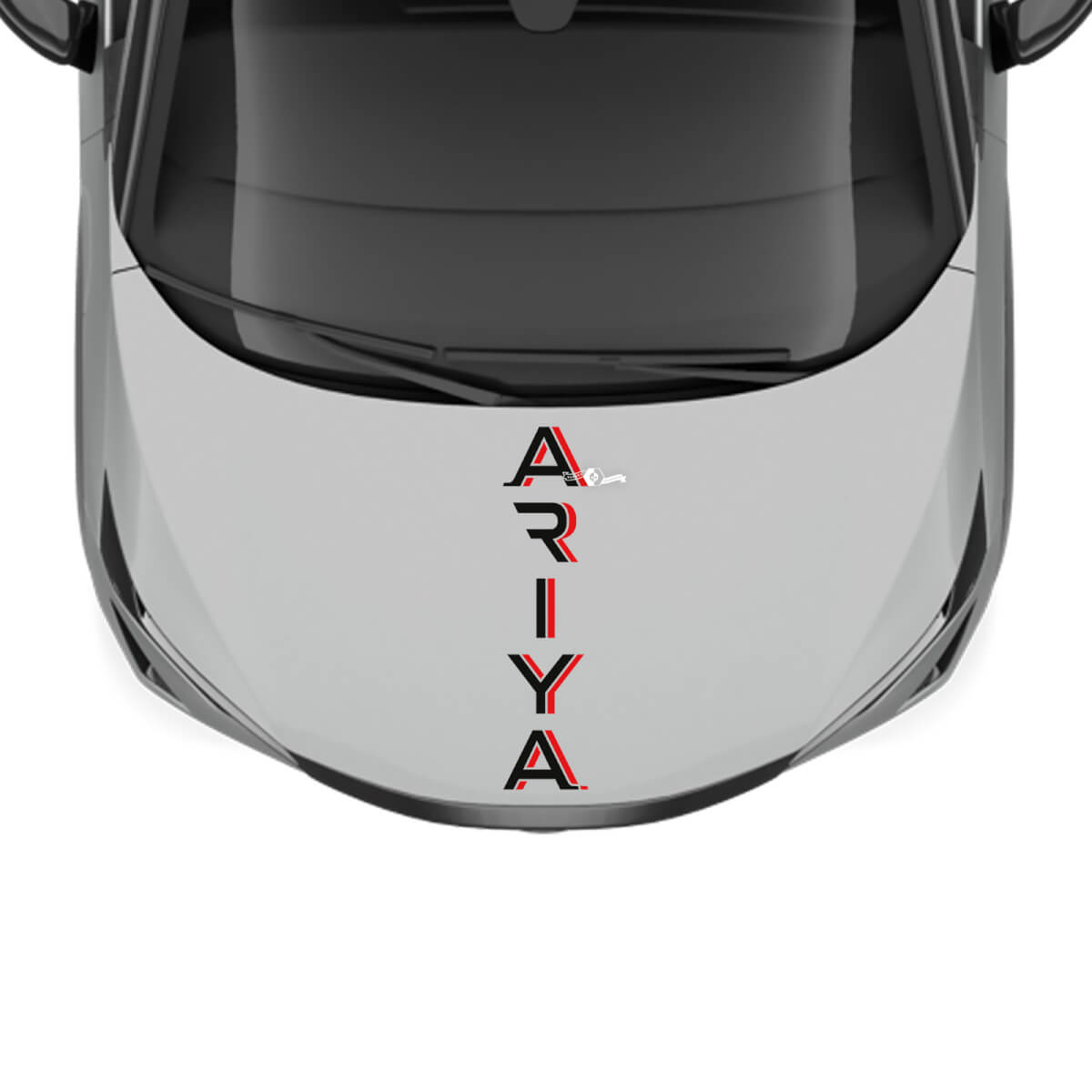 Hood Dual Colors Stripe Racing Graphics Decal for Nissan ARIYA
