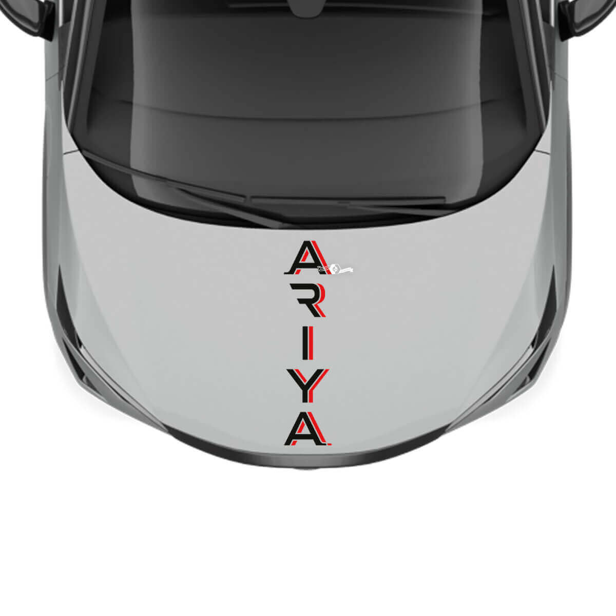 Hood Dual Colors Stripe Racing Graphics Decal for Nissan ARIYA
