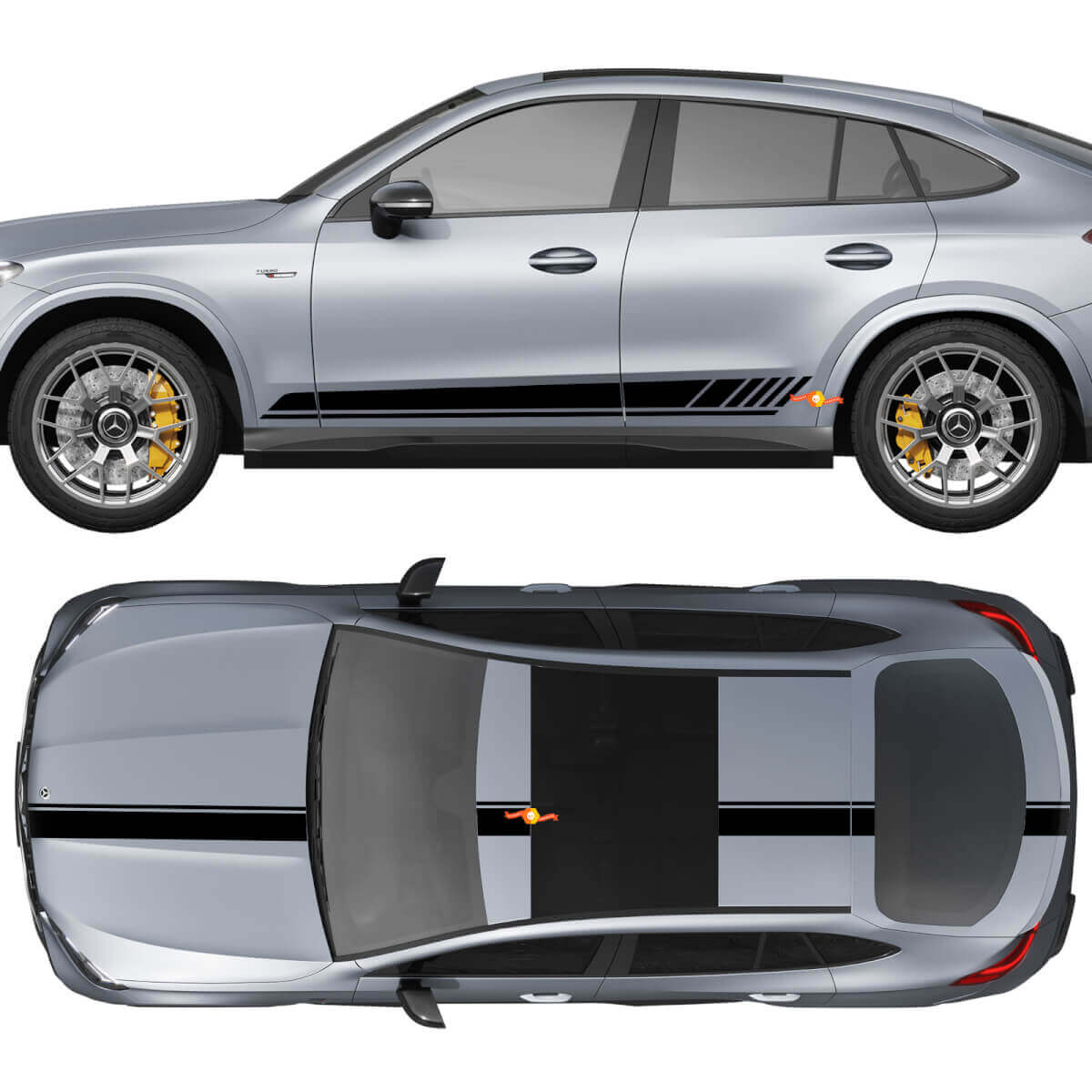 Racing Stripes Full Kit Vinyl Decal Sticker for Mercedes-Benz GLC-Class 2018-2023