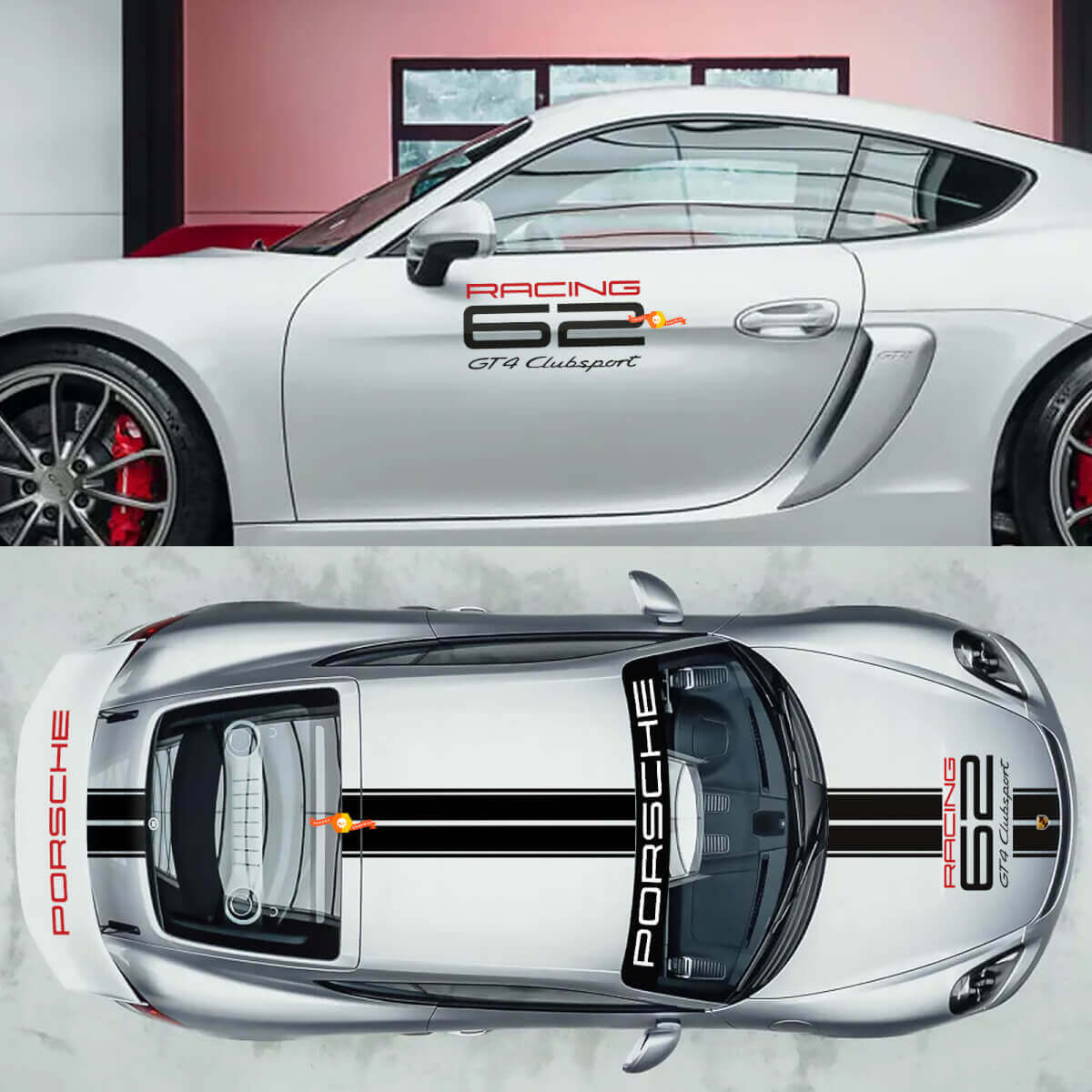 GT4 Clubsport Racing 62 Full Kit Vinyl Decal for Porsche 718 Cayman