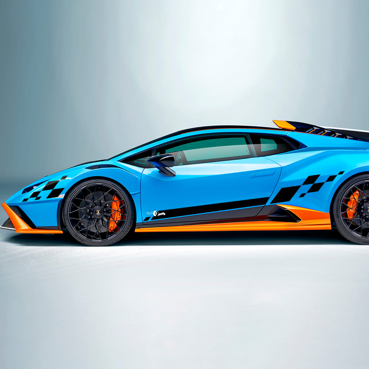 Checkered Flag Side Vinyl Decal Sticker Graphics for Lamborghini STO
