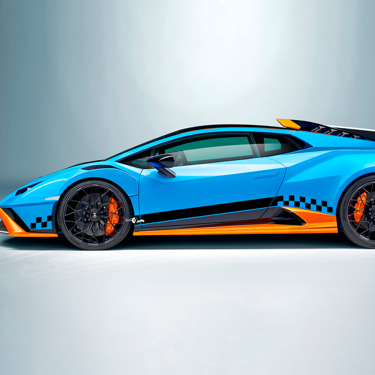 Checkered Stripe Flag Side Vinyl Decal Sticker Graphics for Lamborghini STO
