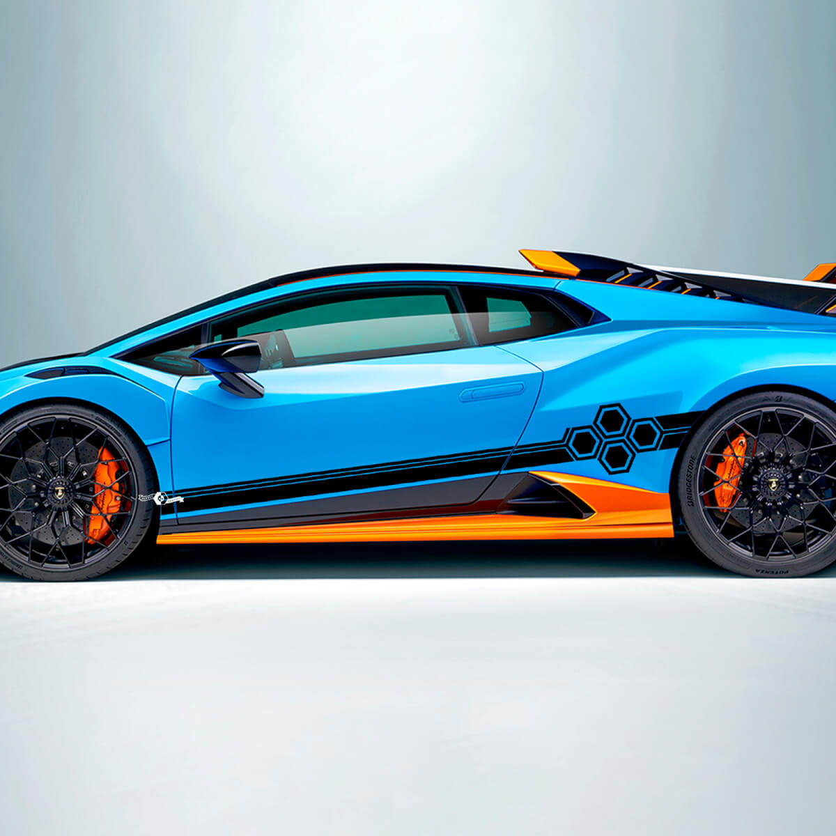 Hexagon Stripes Side Vinyl Decal Sticker Graphics for Lamborghini STO
