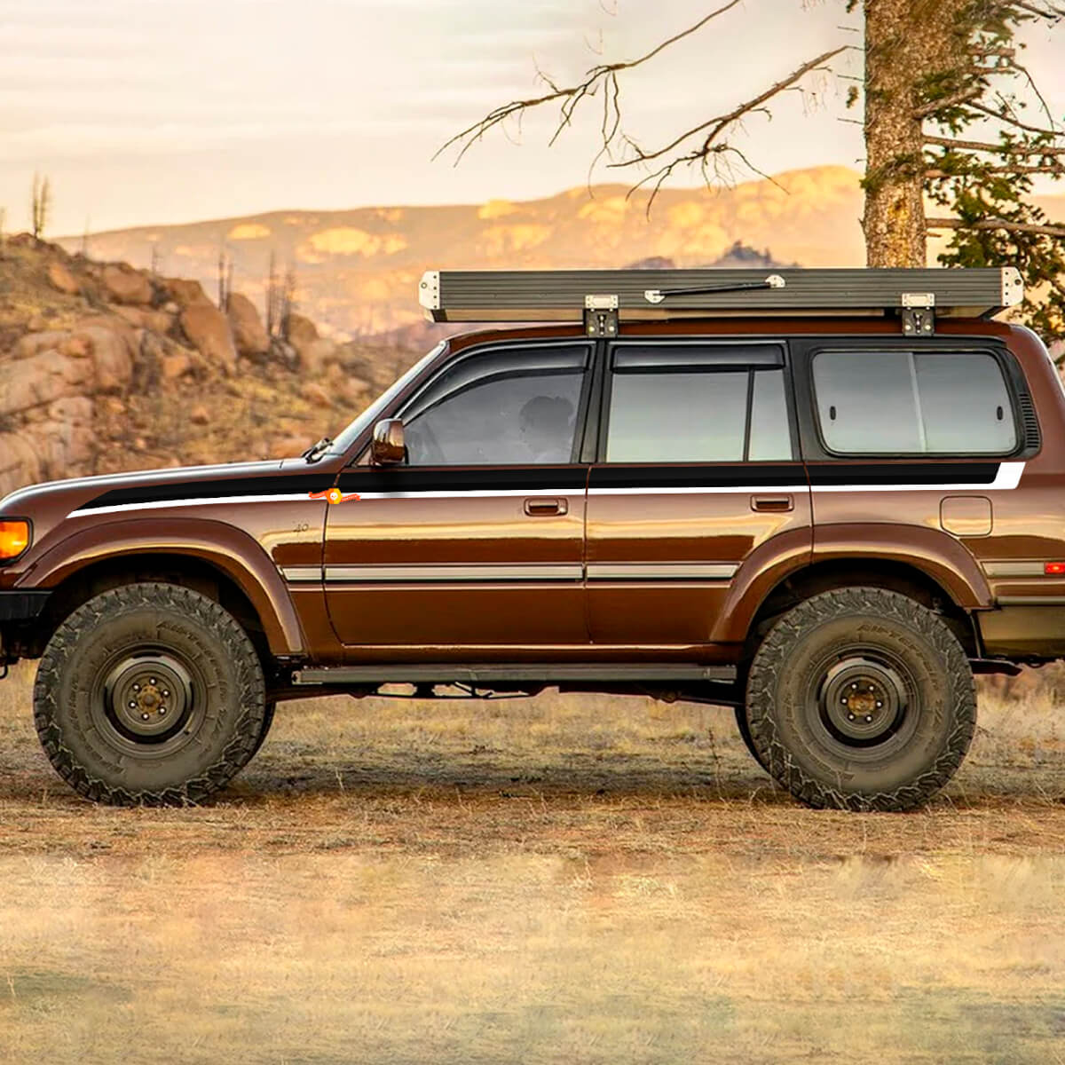 Side Retro Vintage Graphics Stripes for Toyota Land Cruiser 80 Series
