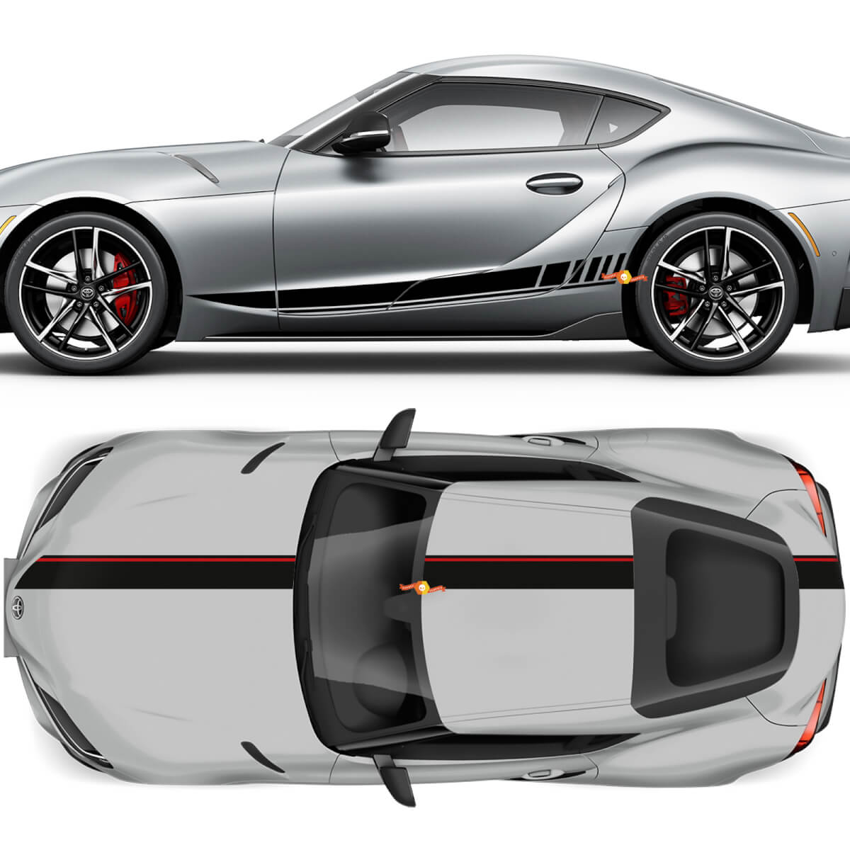 Hood Roof Trunk and Doors Side Stripes Graphics Decals Stickers for Toyota Supra GR MKV A90 A91
