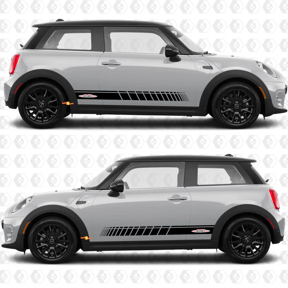 Side Stripes graphics decal John Cooper Works for Mini Cooper S
