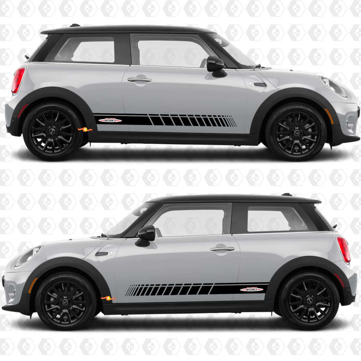 Side Stripes graphics decal John Cooper Works for Mini Cooper S
