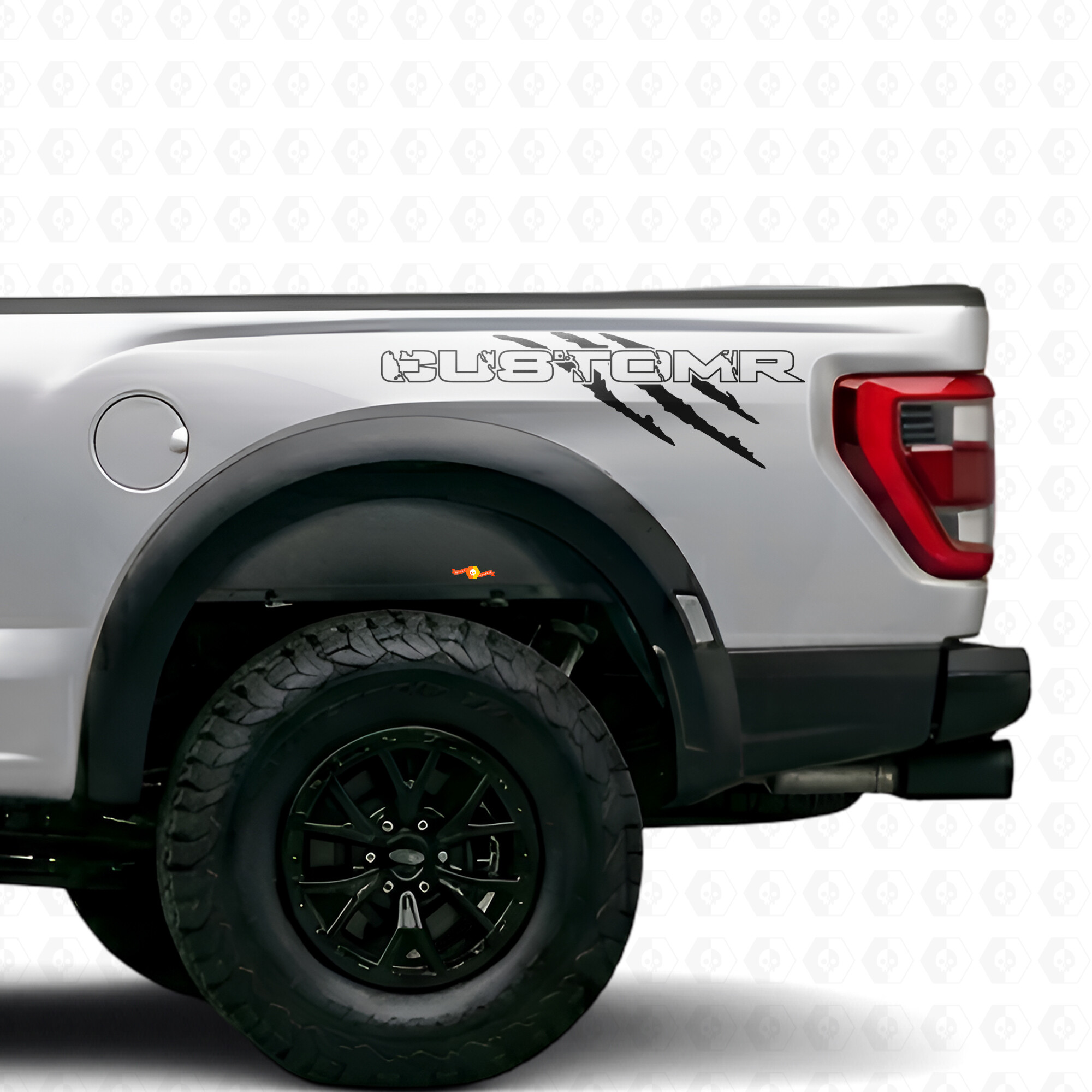 Claws Track Custom Text Bedside Vinyl Decal Sticker for Musclecar Truck