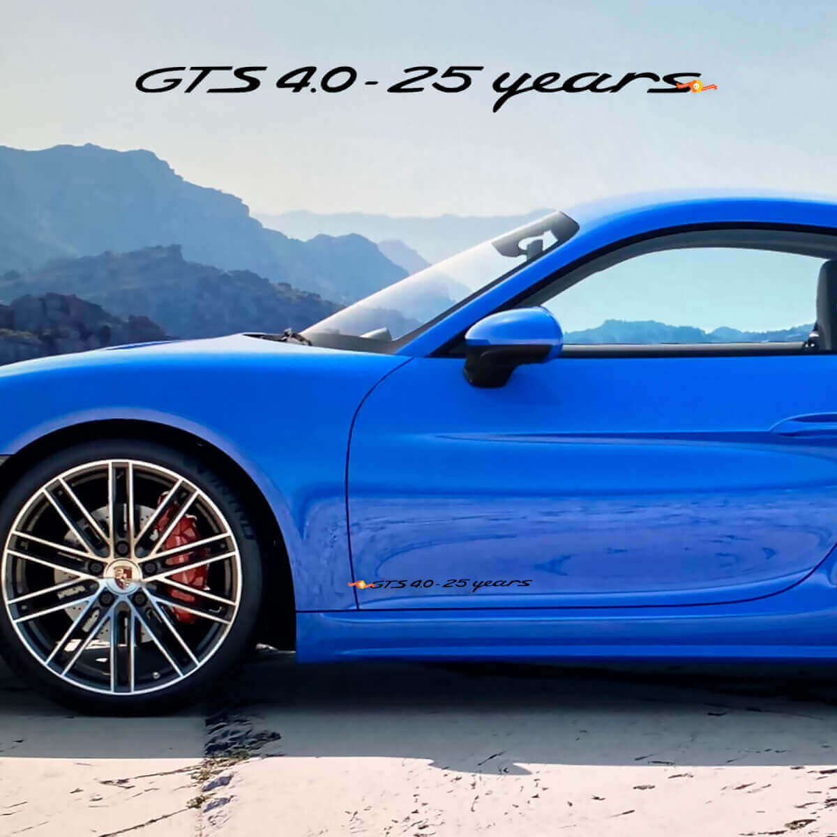 GTS 4.0 25 Years Side Door Vinyl Decal Kit for Porsche 718 Cayman 
