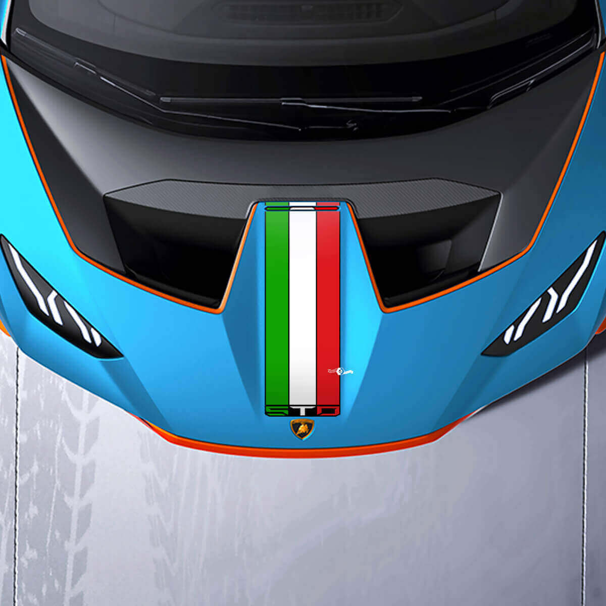 Hood Racing Stripes Vinyl Decal Sticker Graphics for Lamborghini STO
