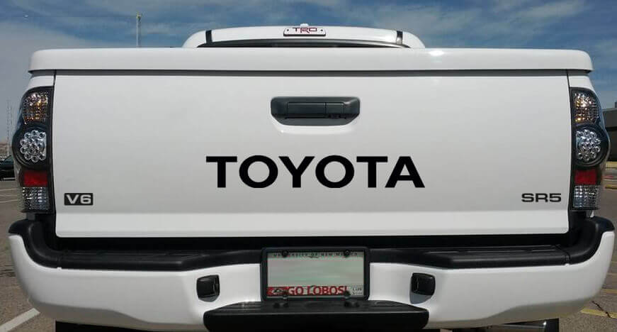 Toyota Lettering V6 SR5 Tailgate Vinyl Decal Sticker for Toyota Tundra
