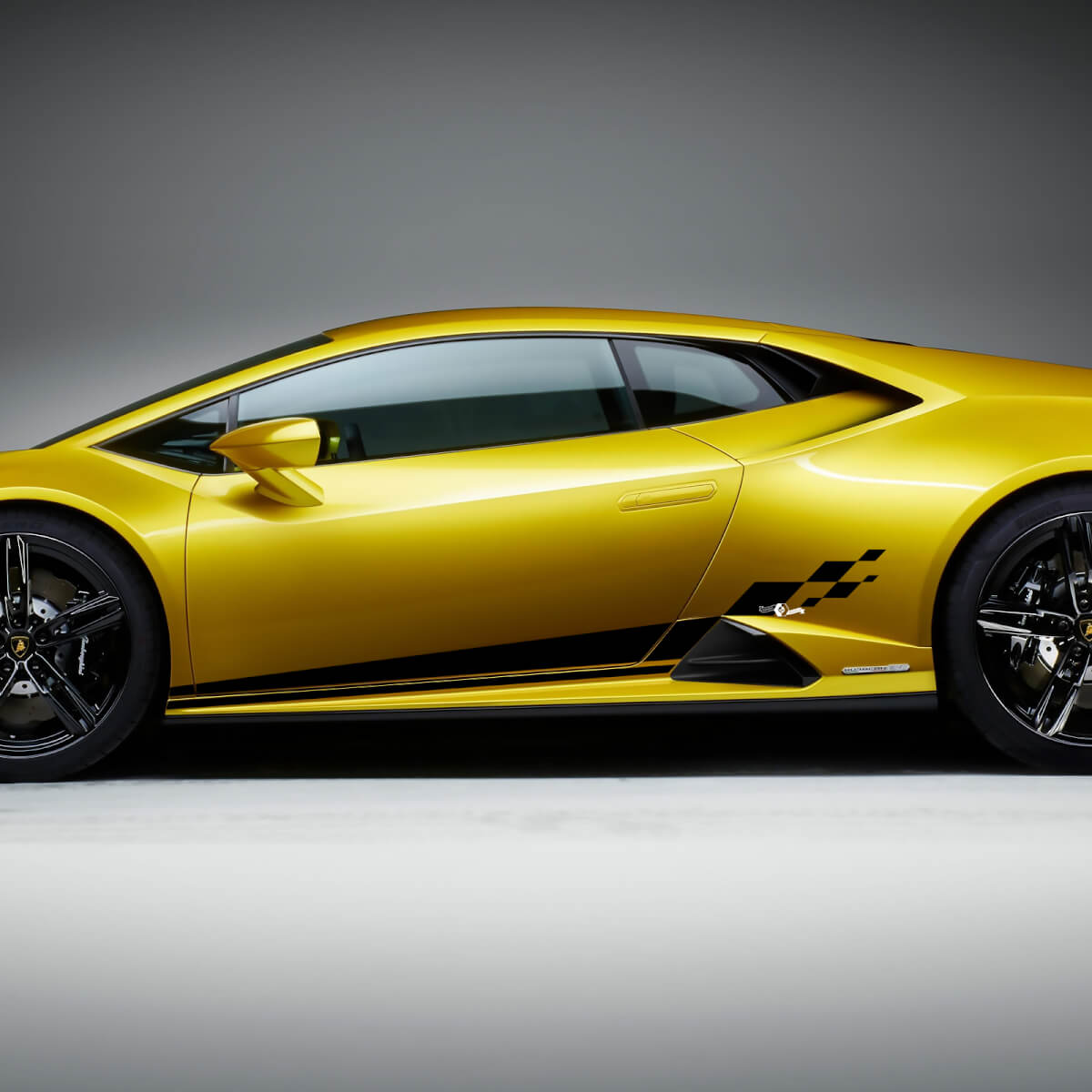 Side Checkered Racing Vinyl Decal Sticker Graphics for Lamborghini Huracan Evo
