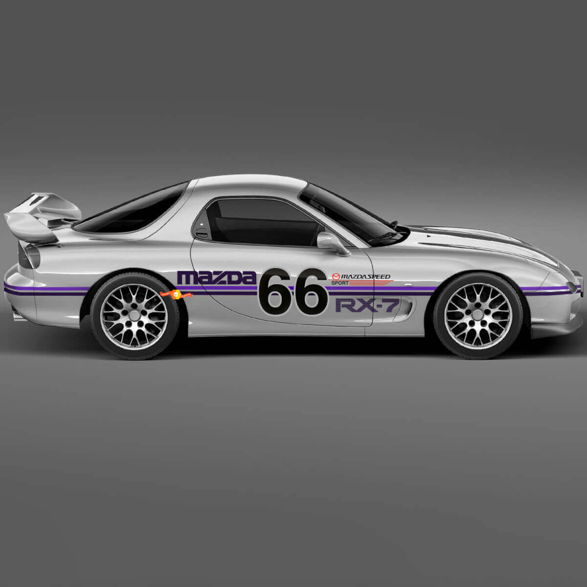 Full 66 Kit Side Hood Stripe Decal Sticker - Custom Vinyl Sticker for Mazda RX-7 Sport
