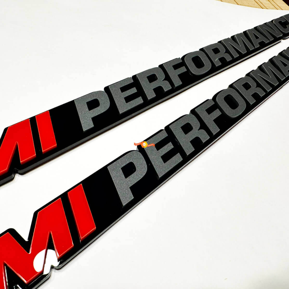 Custom Text Performance 3D Badge Emblem for Cars and Trucks