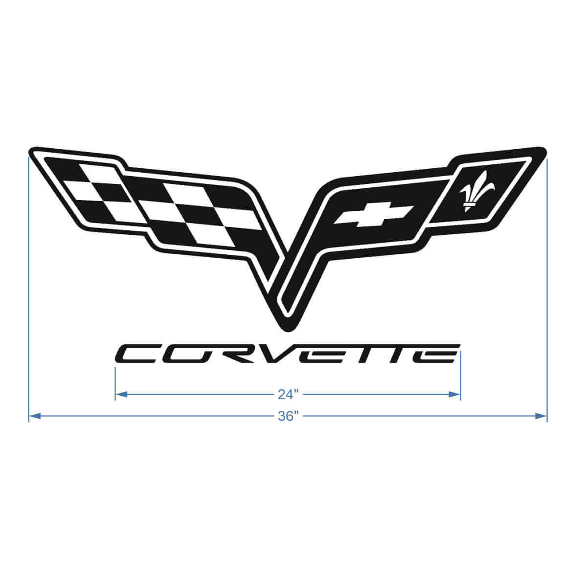 Corvette C6 Bonnet Logo Vinyl Decal Sticker 2
