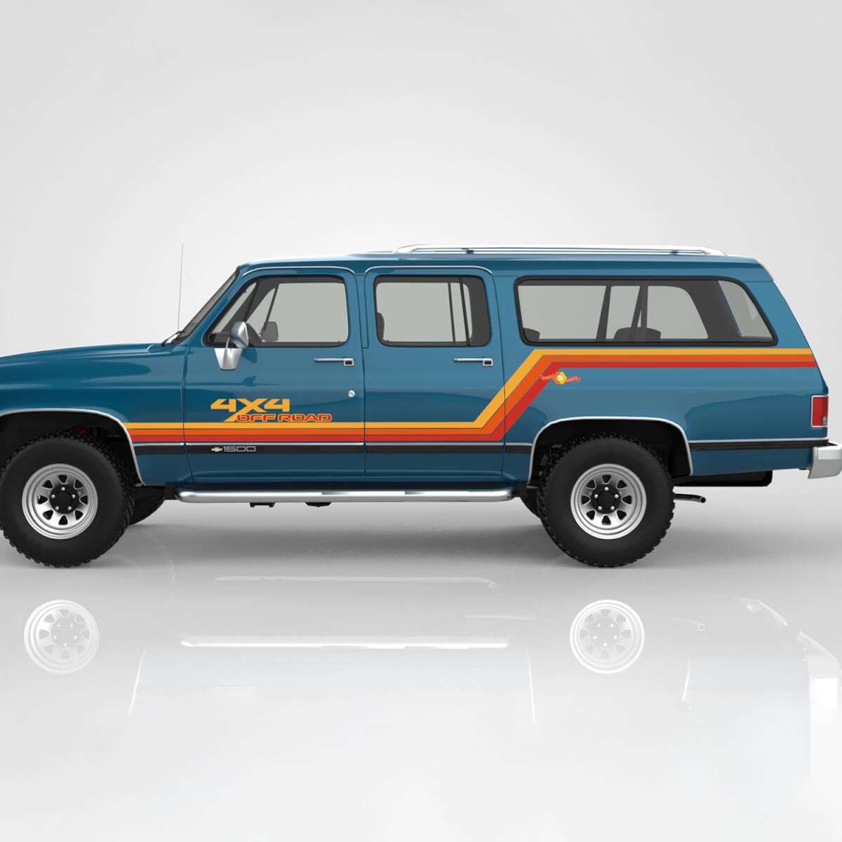 Graphic Kits - Retro Vintage 4x4 Off-Road stripe Vinyl Decal Sticker for 1991 suburban GMC
