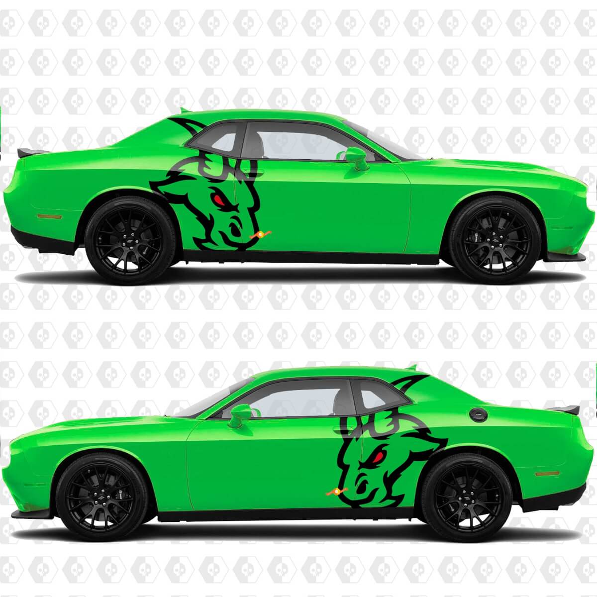 Side Angry Hell Goat Decals Stickers for Dodge Challenger or Charger
