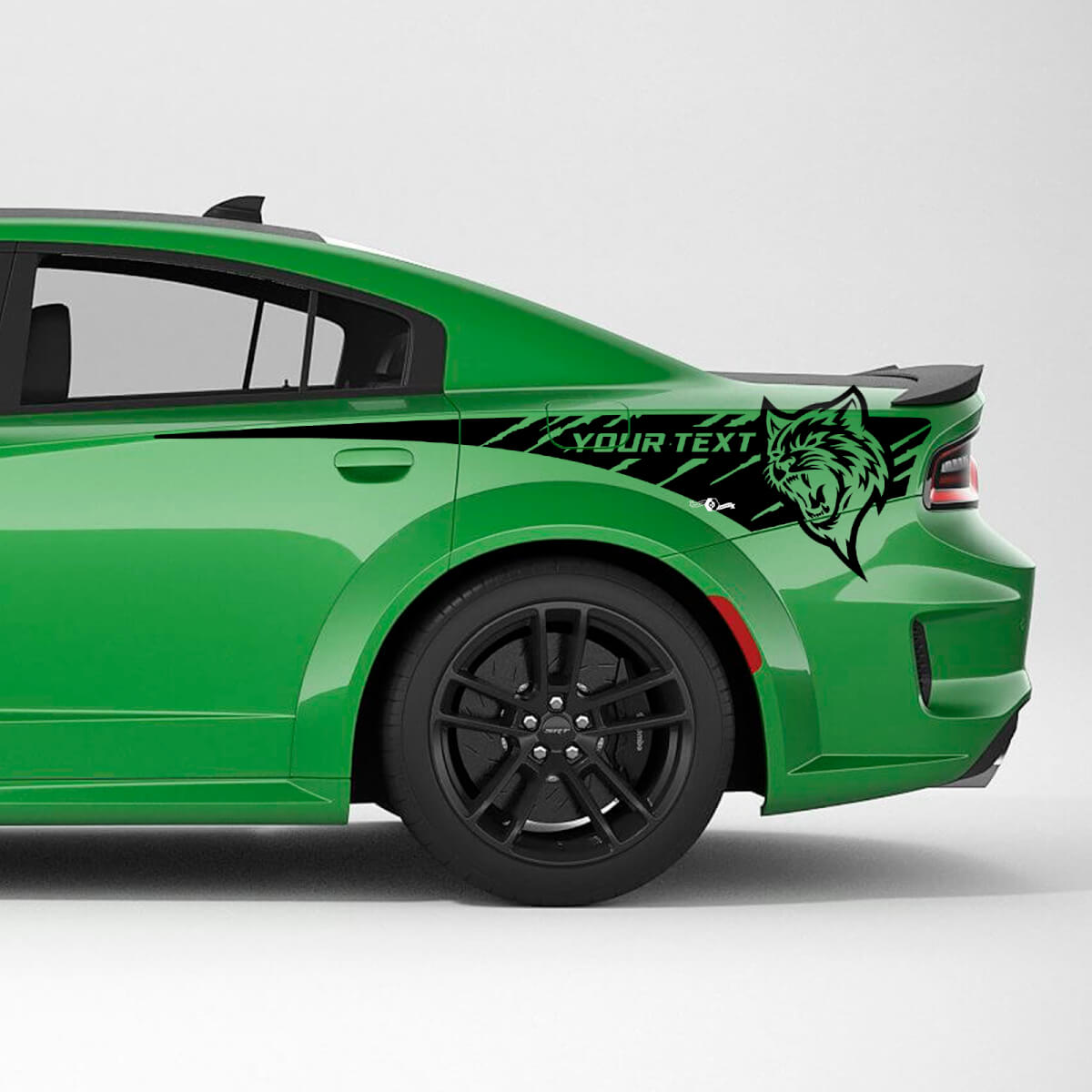 Hellcat Custom Rear Quarter Side Stripes Vinyl Decal Kit for Dodge Charger