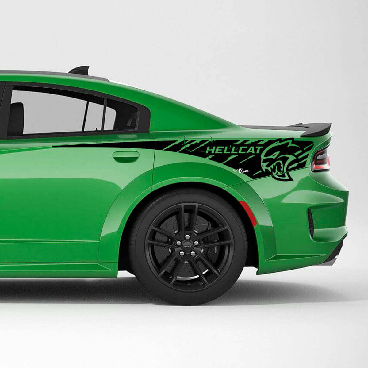 Hellcat Scratché Distressed Rear Quarter Side Stripes Vinyl Decal Sticker for Dodge Charger