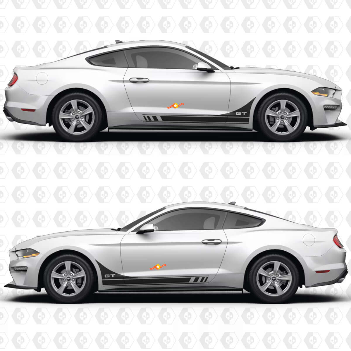 GT Side Doors Racing Stripe Vinyl Decal Sticker Graphics 2 for Ford Mustang GT