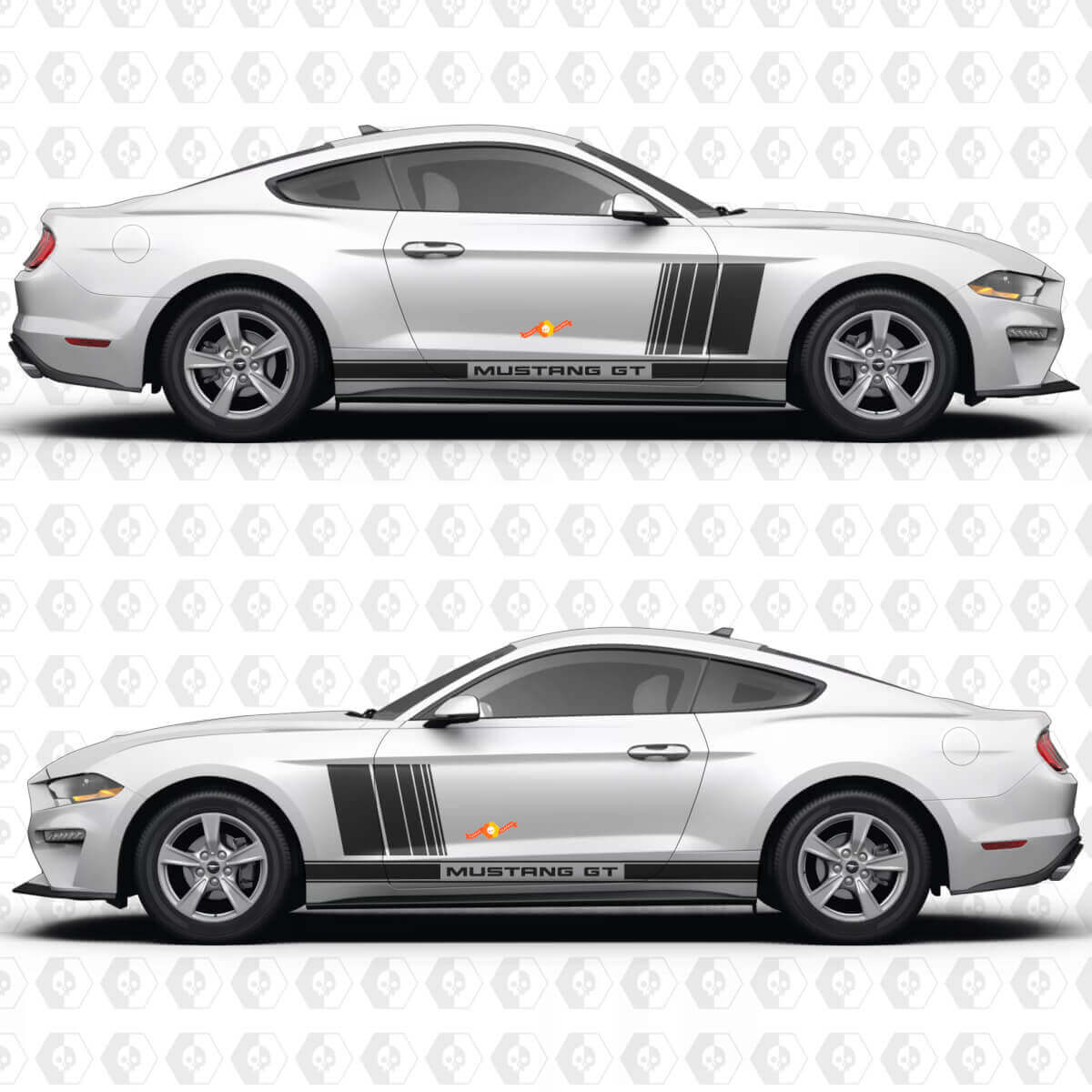 GT Side Doors Stripe Racing Decals Stickers for Ford Mustang GT 2
