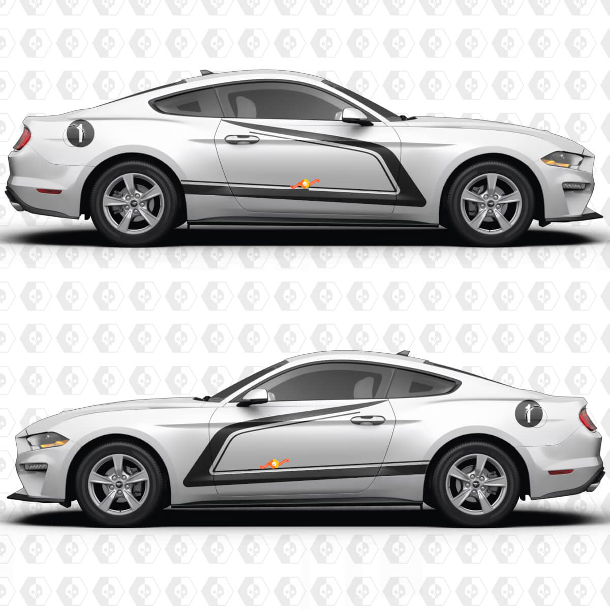 Number Side Doors Stripes Racing Decals Stickers for Ford Mustang
