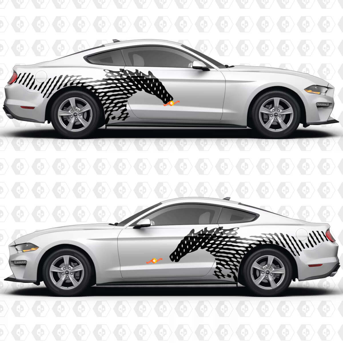 Horse Side Doors Stripes Racing Decals Stickers for Ford Mustang
