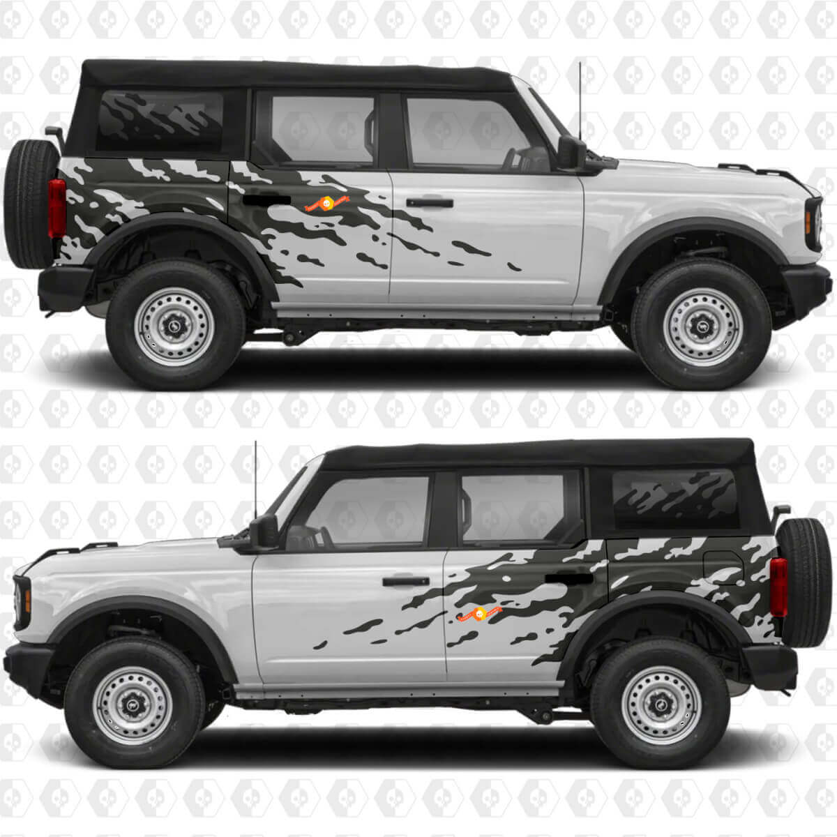 Mud Splash Graphics Side Vinyl Decal Kit for Musclecar horse