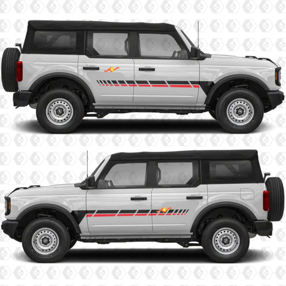 Twin Racing Side Stripes Vinyl Decal Kit for Musclecar horse